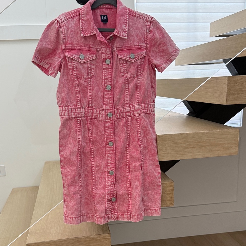 GAP Kids Casual Pink Button-Up Dress